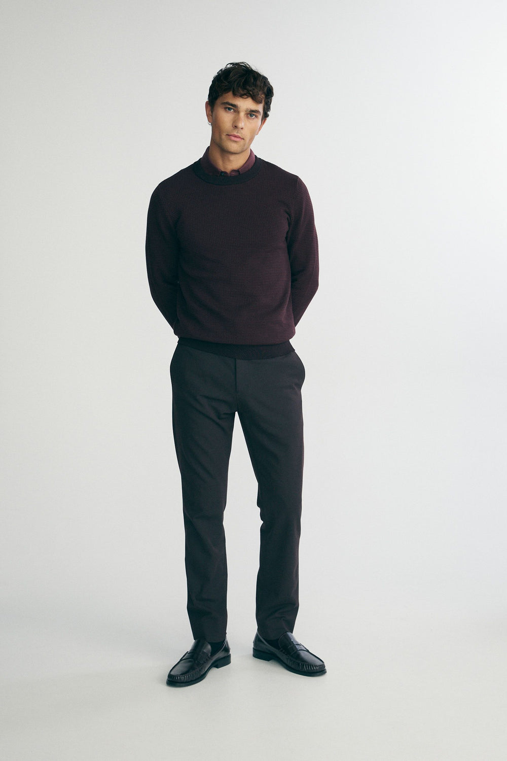 Jacquard crew neck sweater