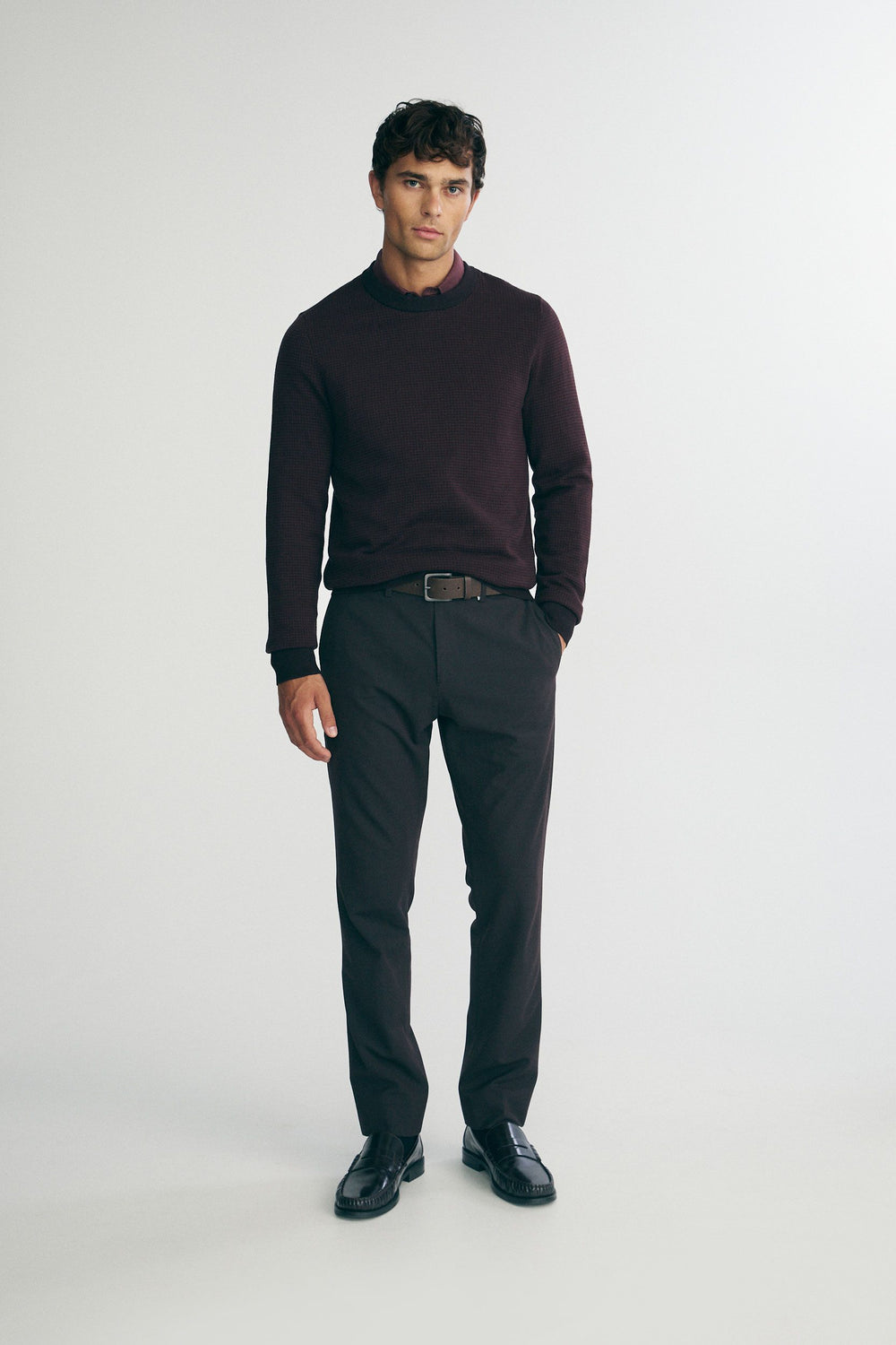 Jacquard crew neck sweater