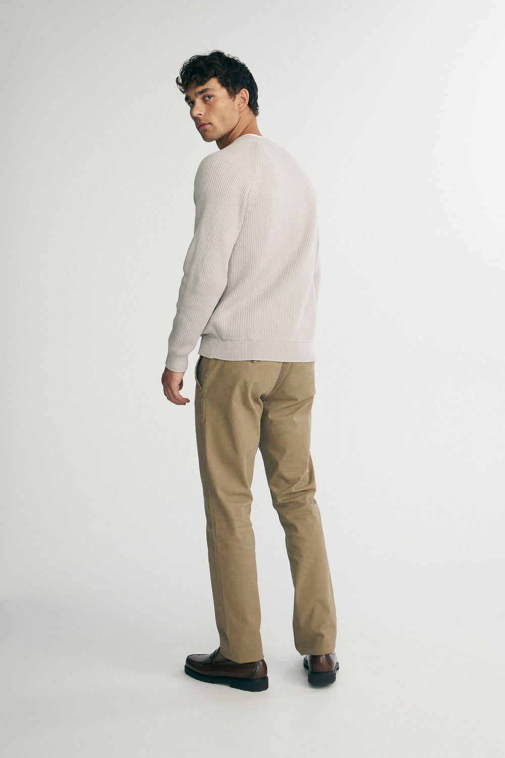 V-neck raglan sweater