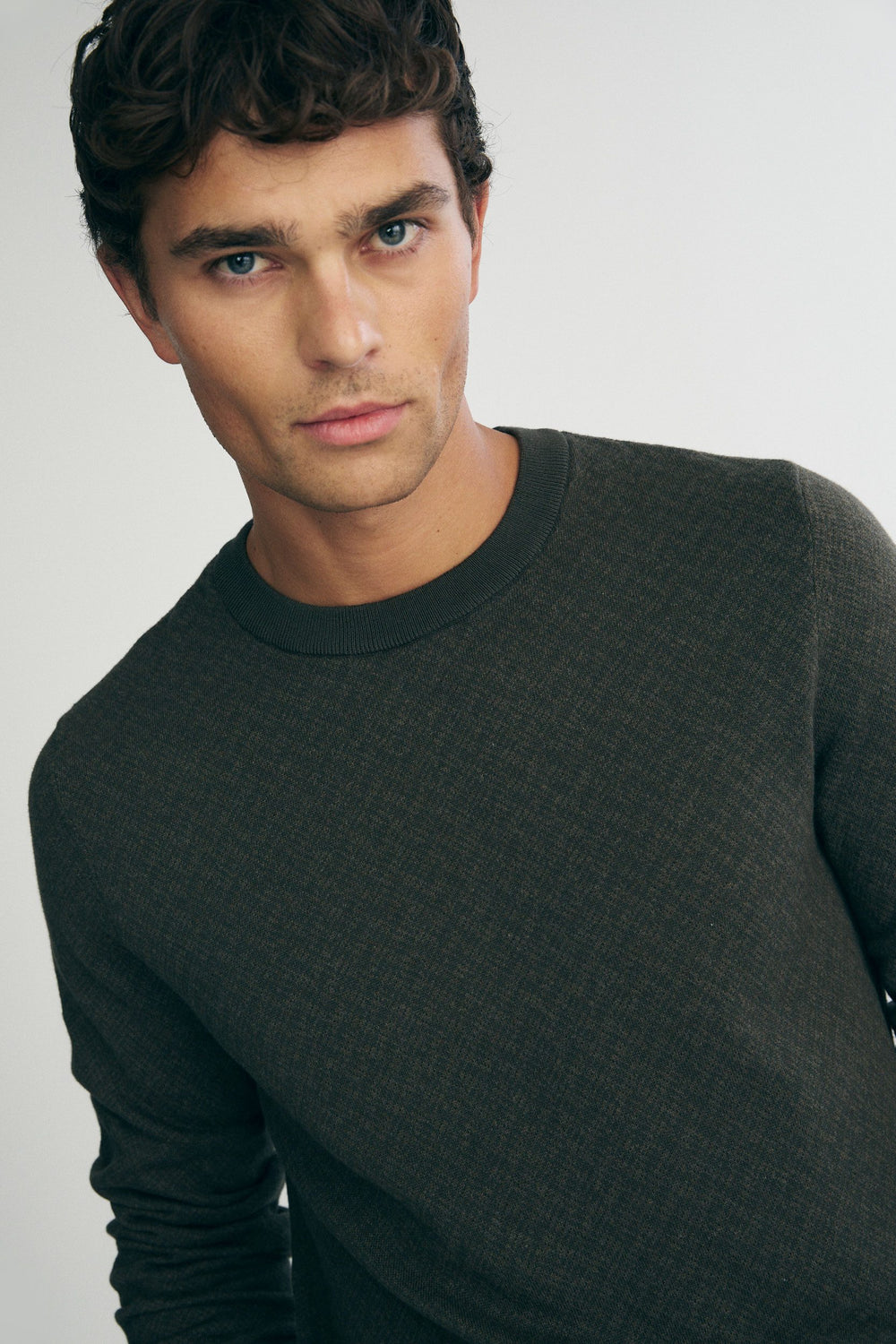 Jacquard crew neck sweater