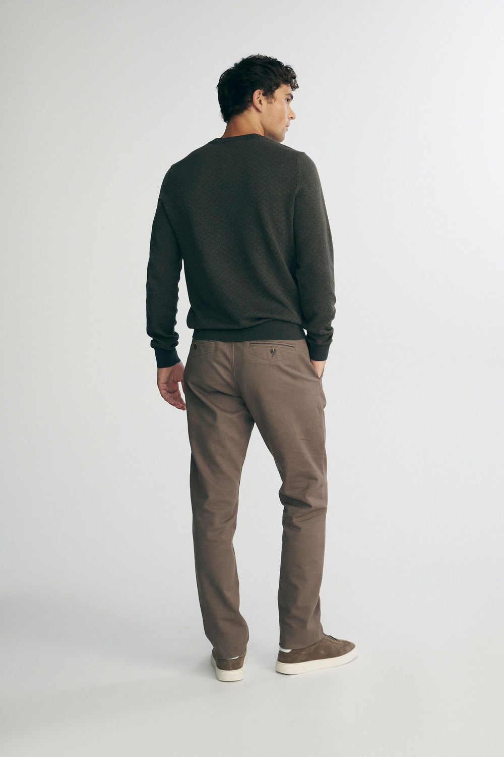 Jacquard crew neck sweater