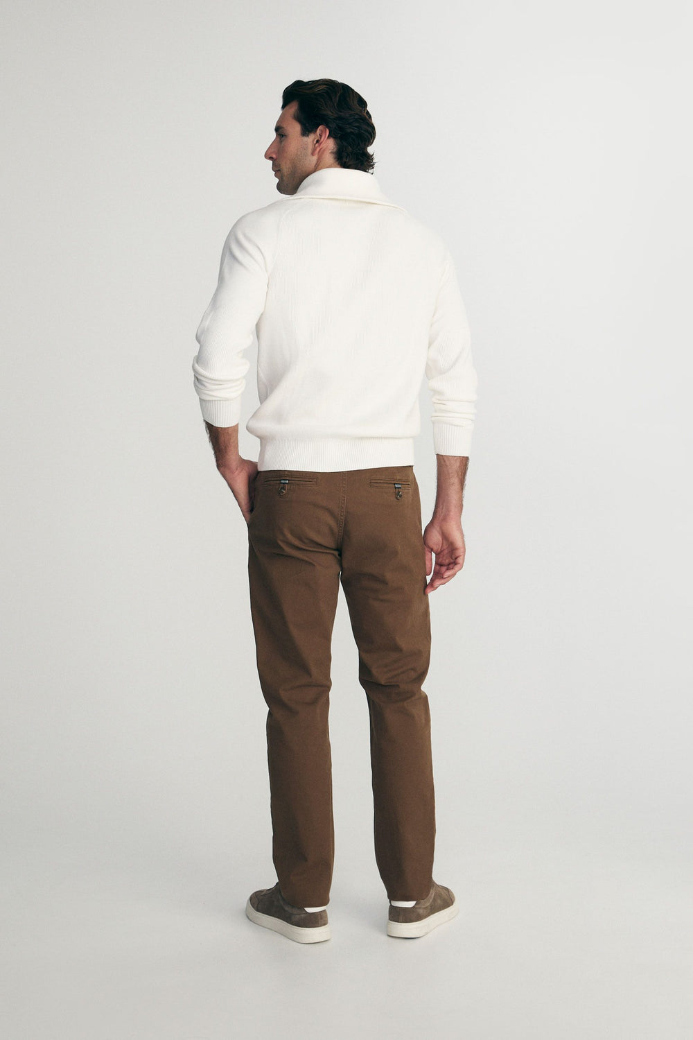 Zip mock-neck sweater