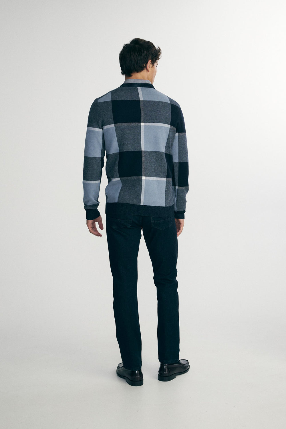 Jacquard plaid sweater