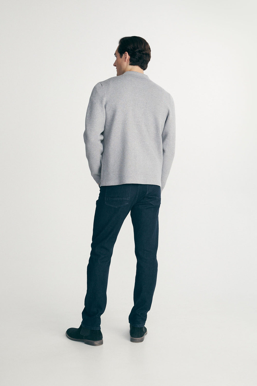 Knit cardigan with overshirt style