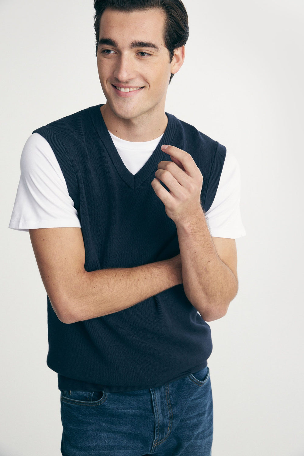 Textured sleeveless vest