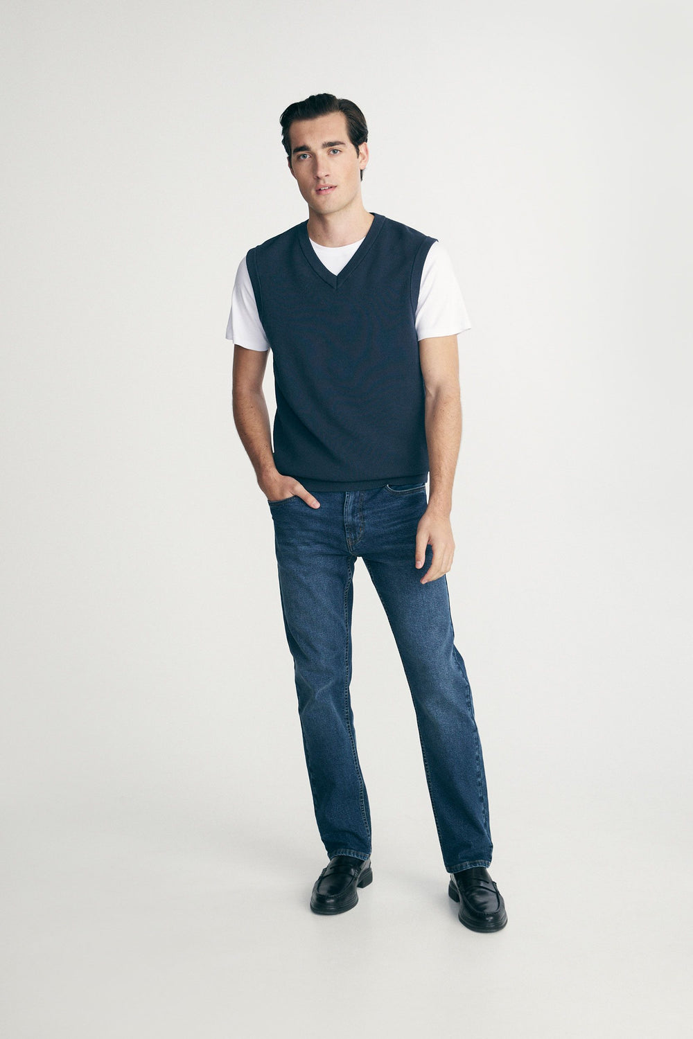 Textured sleeveless vest