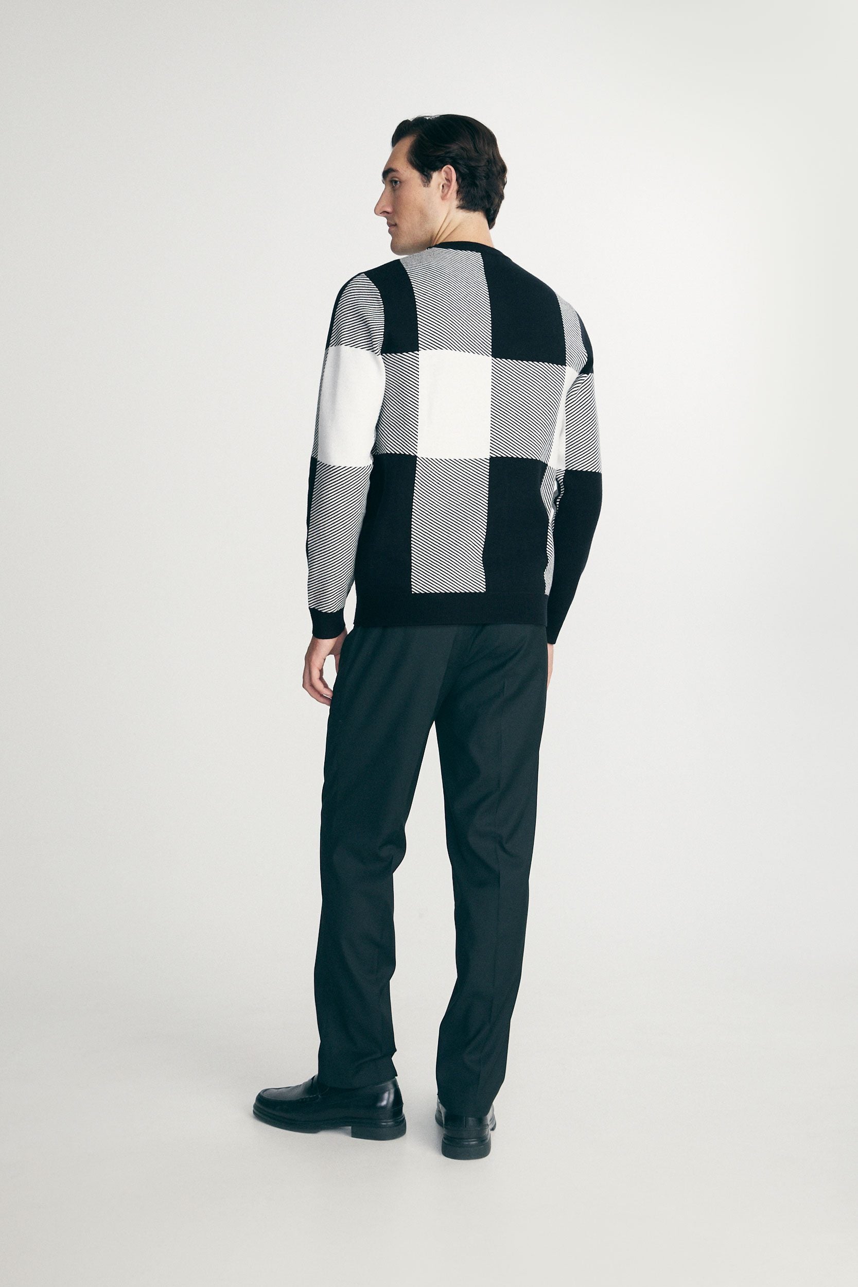 Checked jacquard sweater
