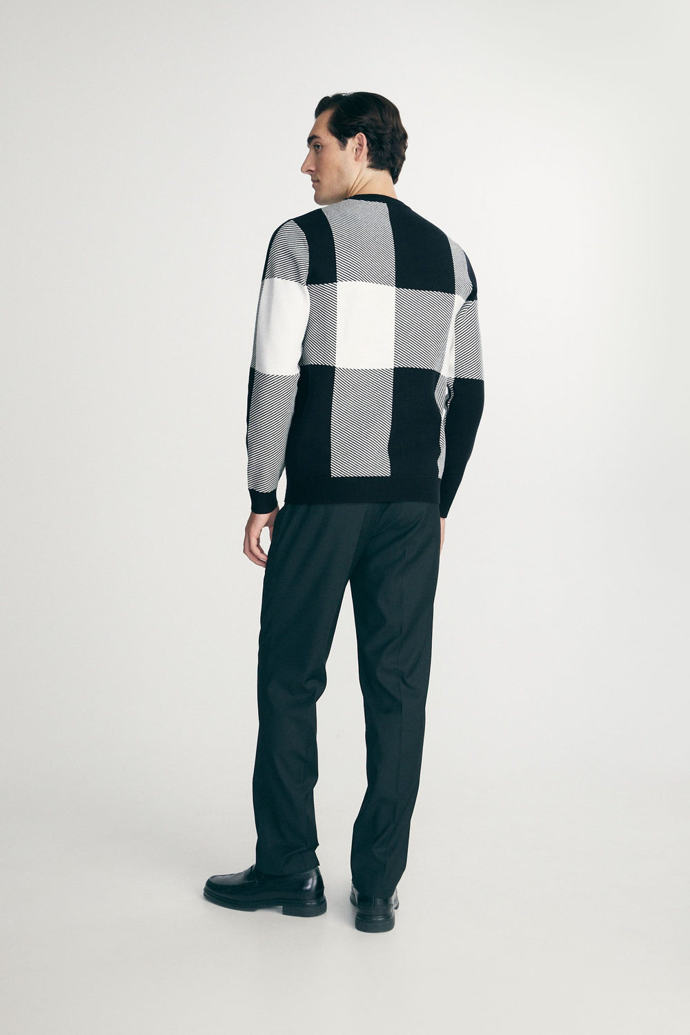 Checked jacquard sweater
