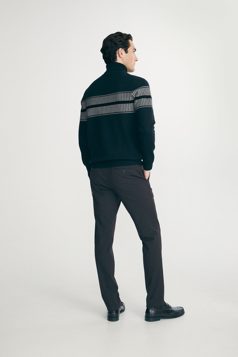 Houndstooth jacquard sweater