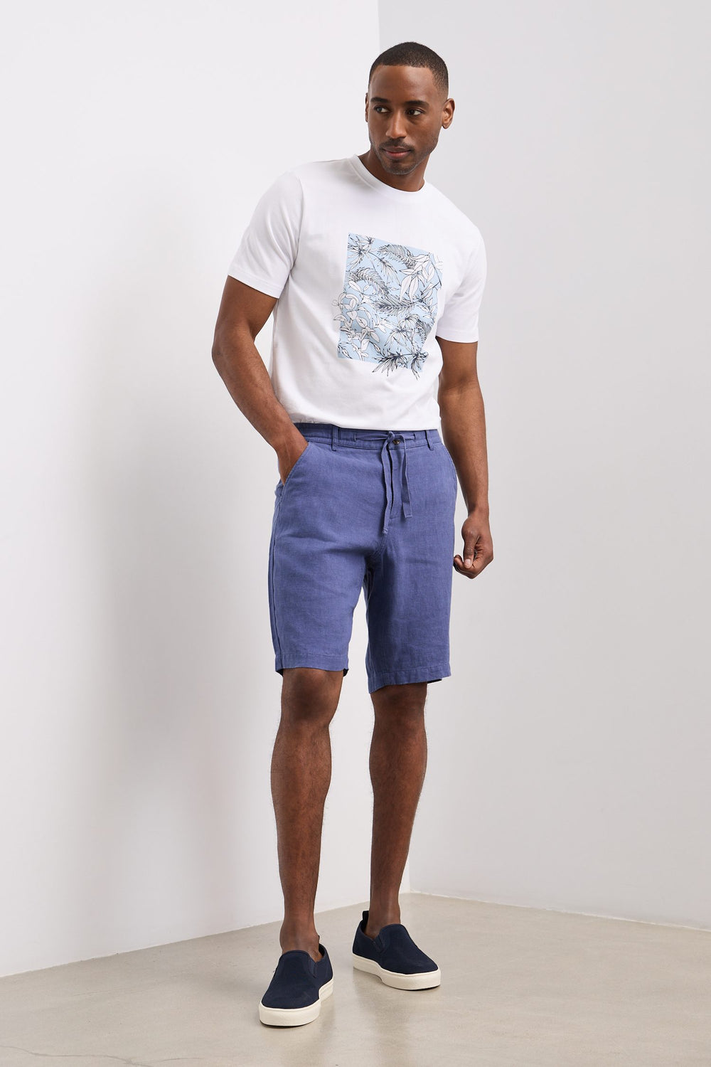 Linen bermuda shorts