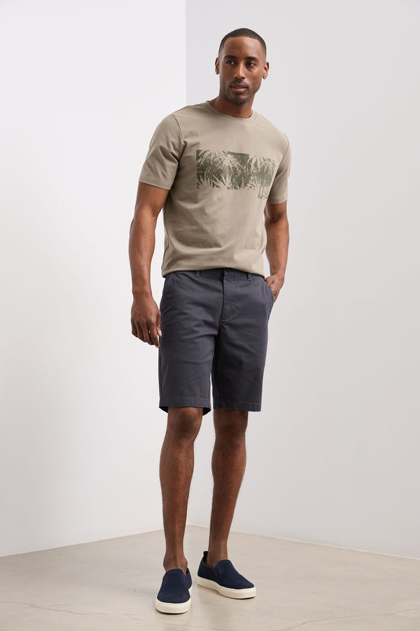 Chino-look paisley print bermuda shorts