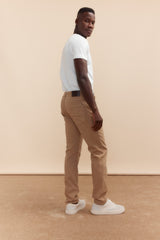 Slim fit twill five-pocket pants