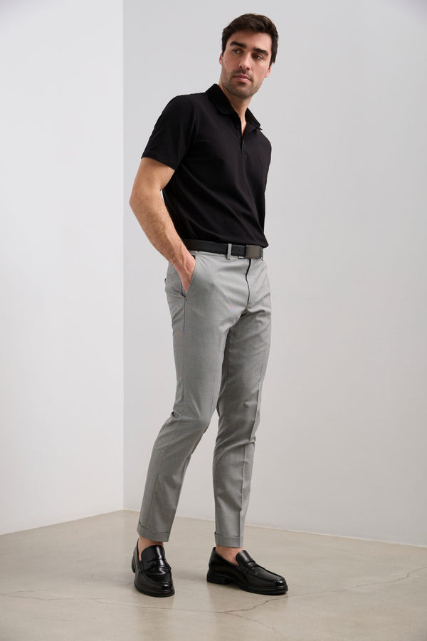 Slim fit slash pocket cuffed pants