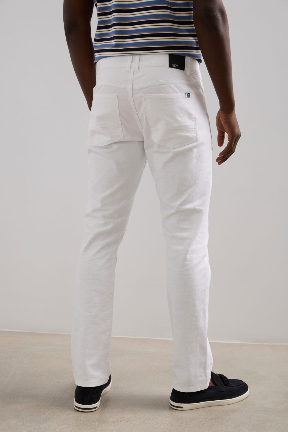 Textured slim fit five pocket pants