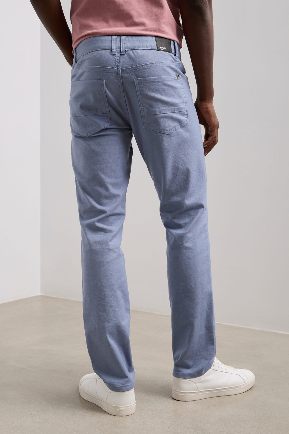 Textured slim fit five pocket pants