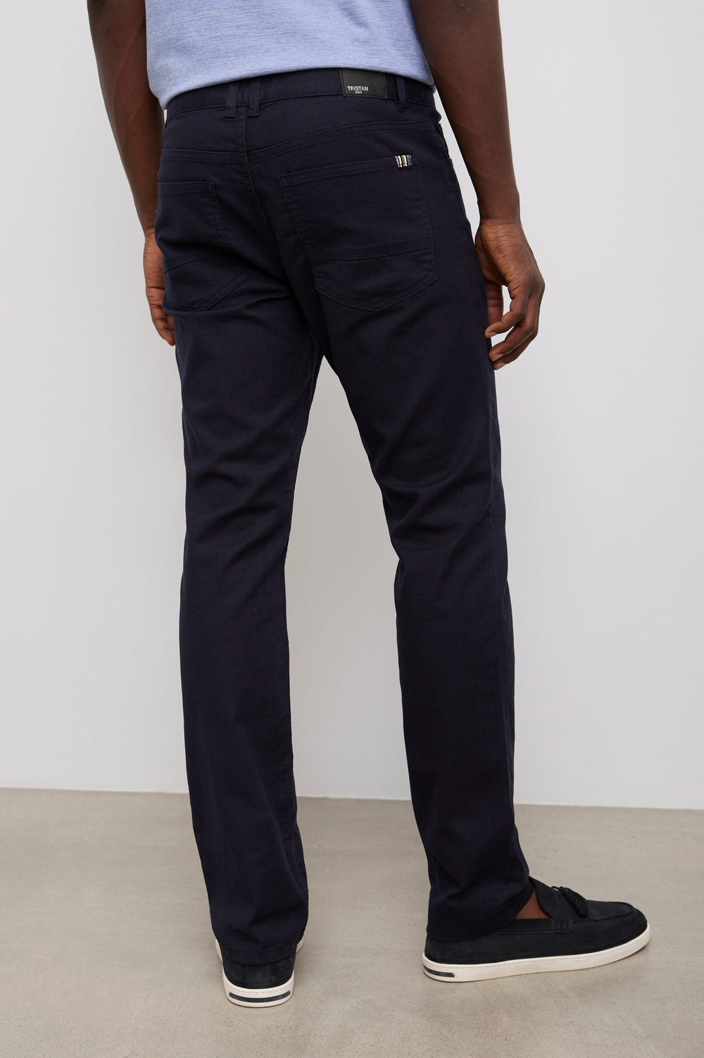 Textured slim fit five pocket pants