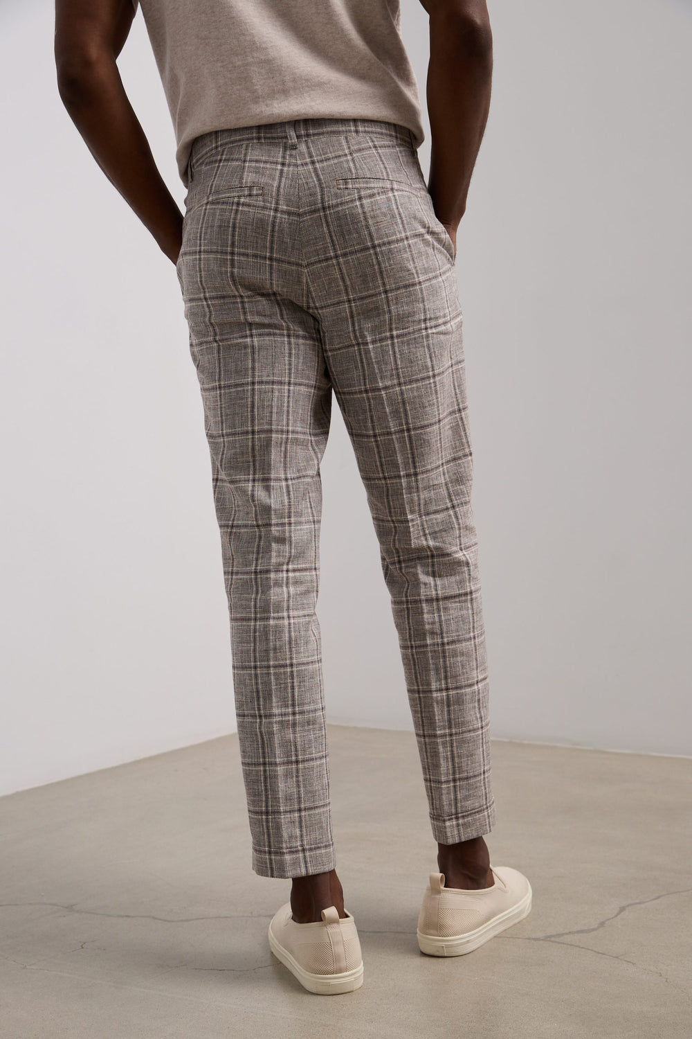 Urban fit linen checked pants