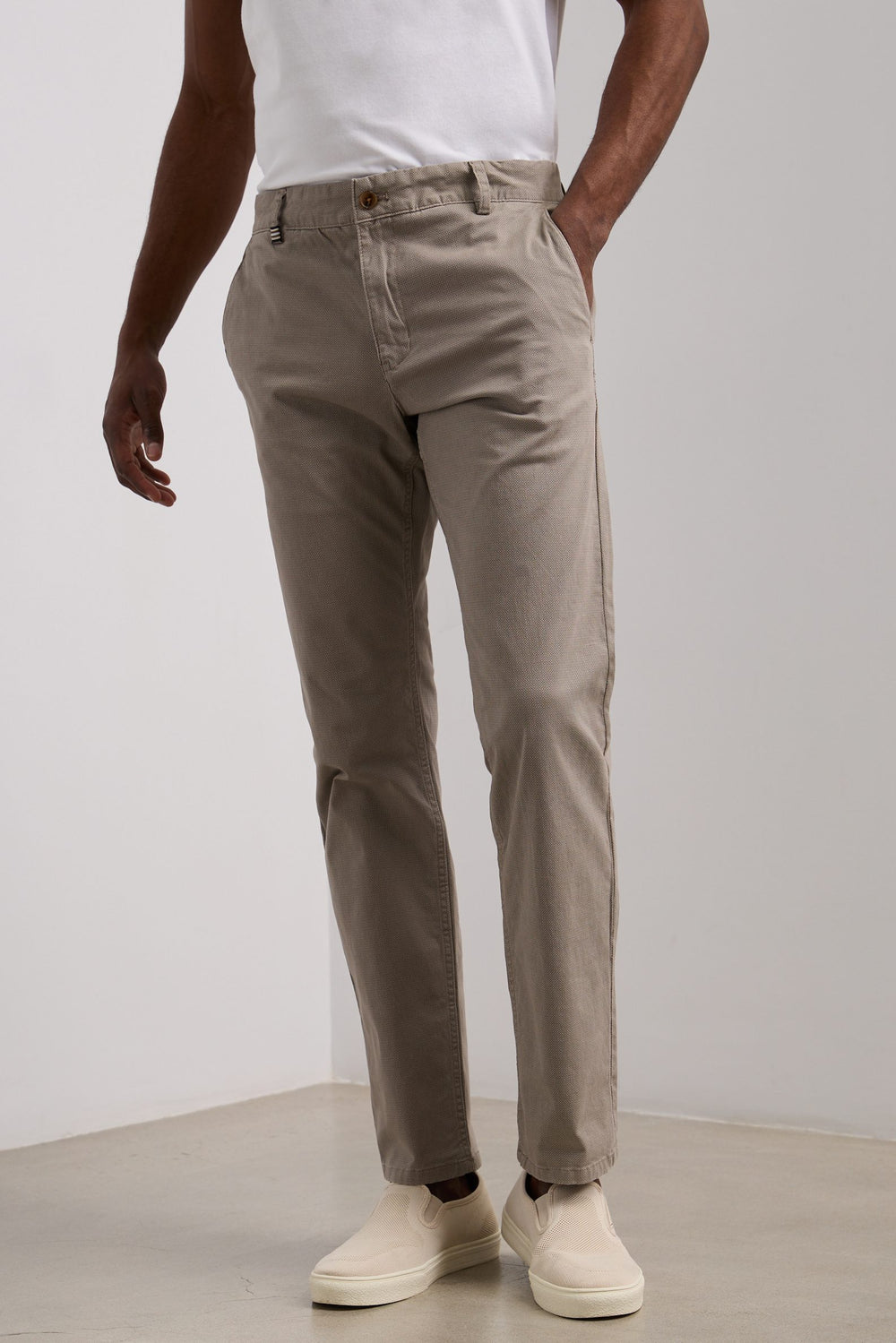 Slim fit printed chino