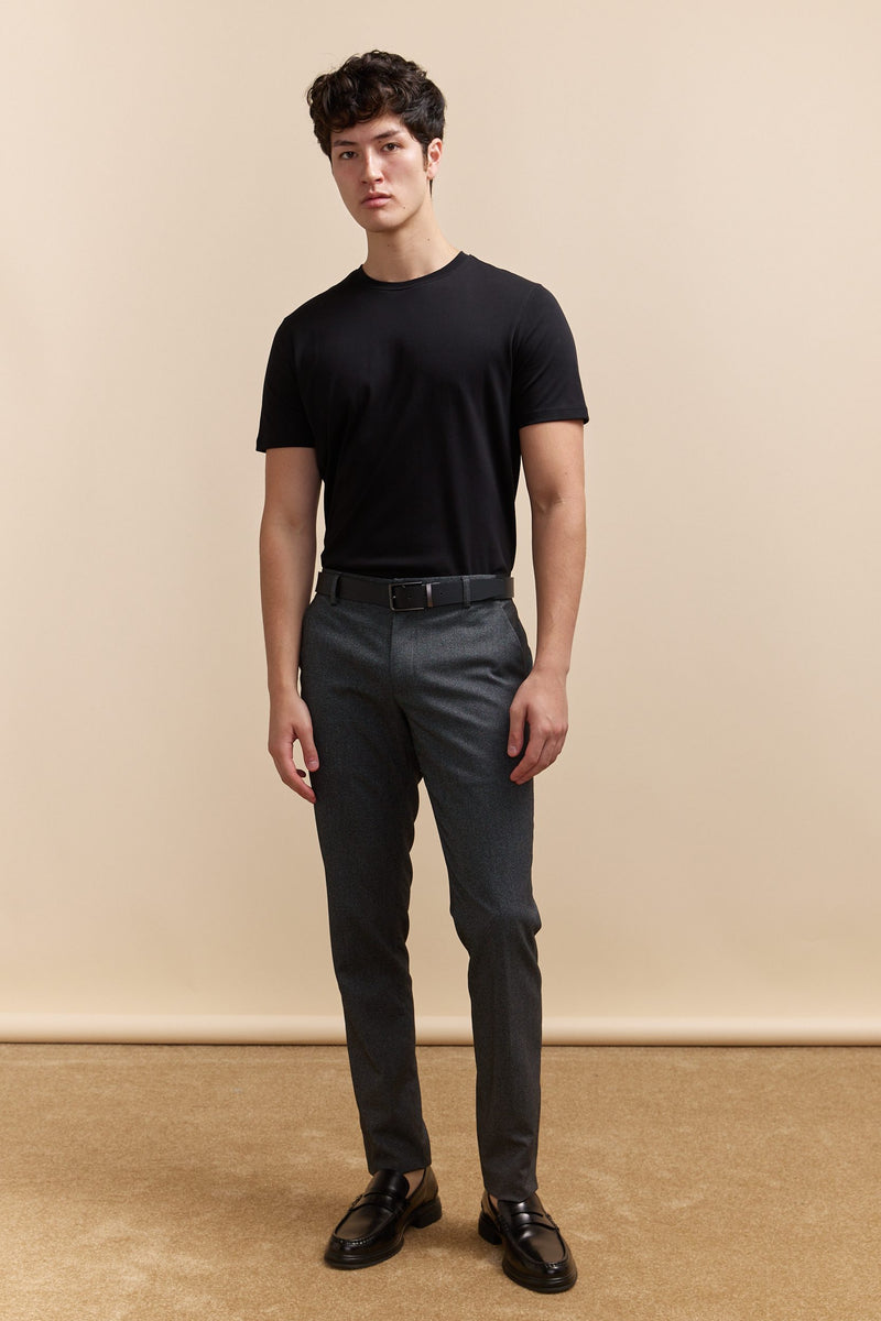 Slit fit two tone twill pant