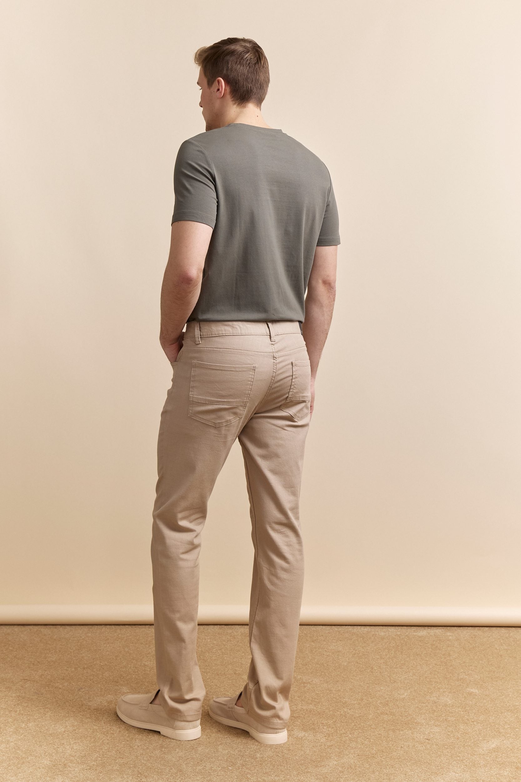 Five pockets textured Slim pant