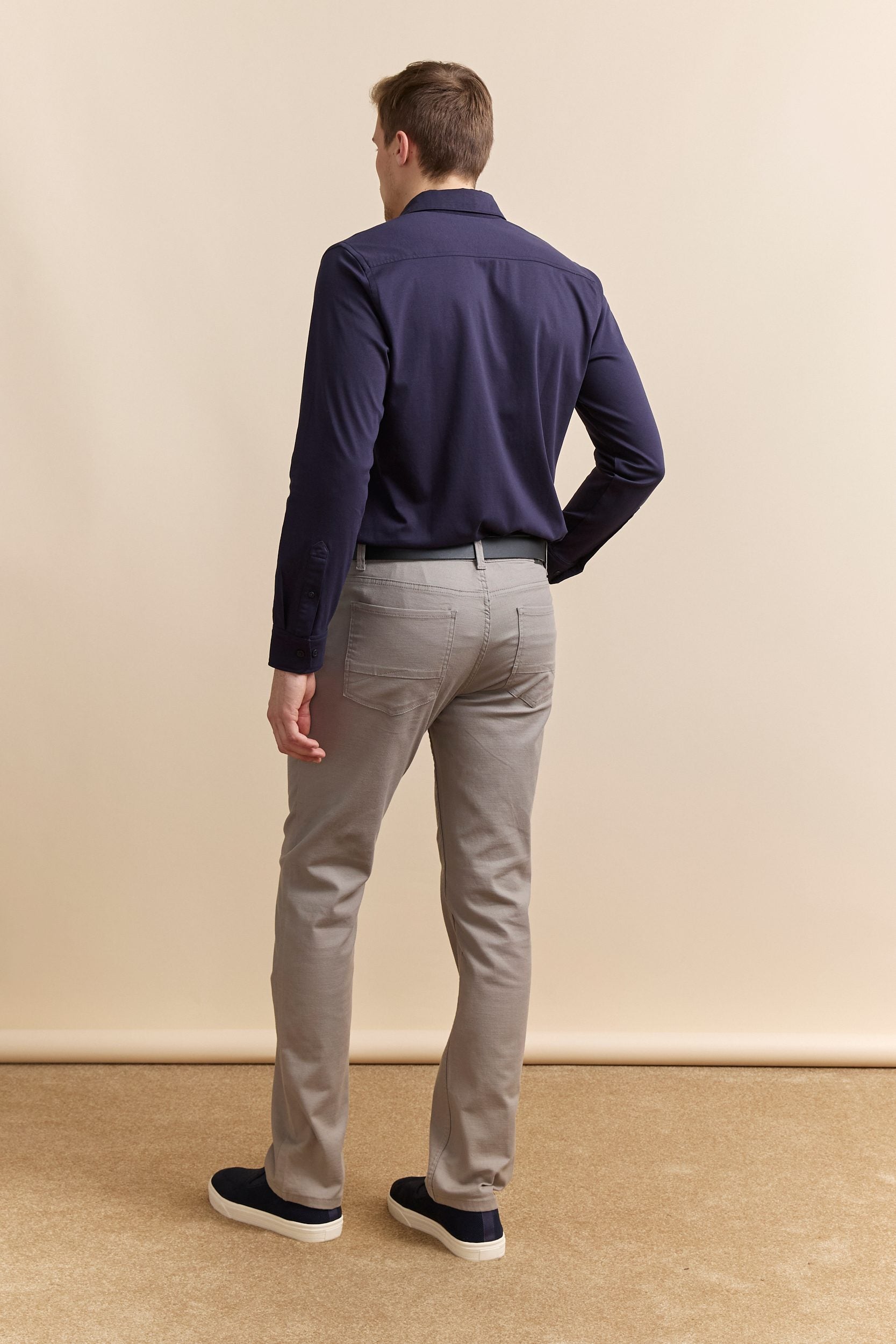 Five pockets textured Slim pant