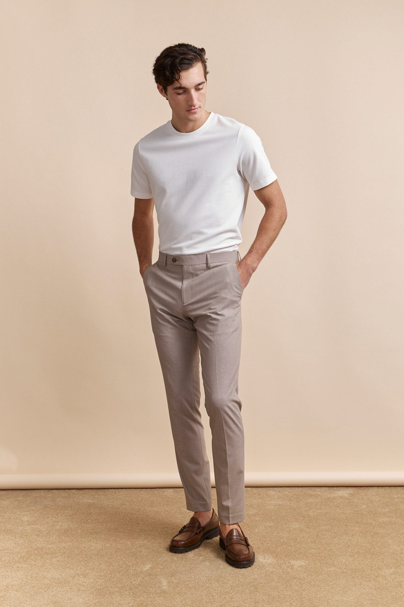 Slim fit textured pant