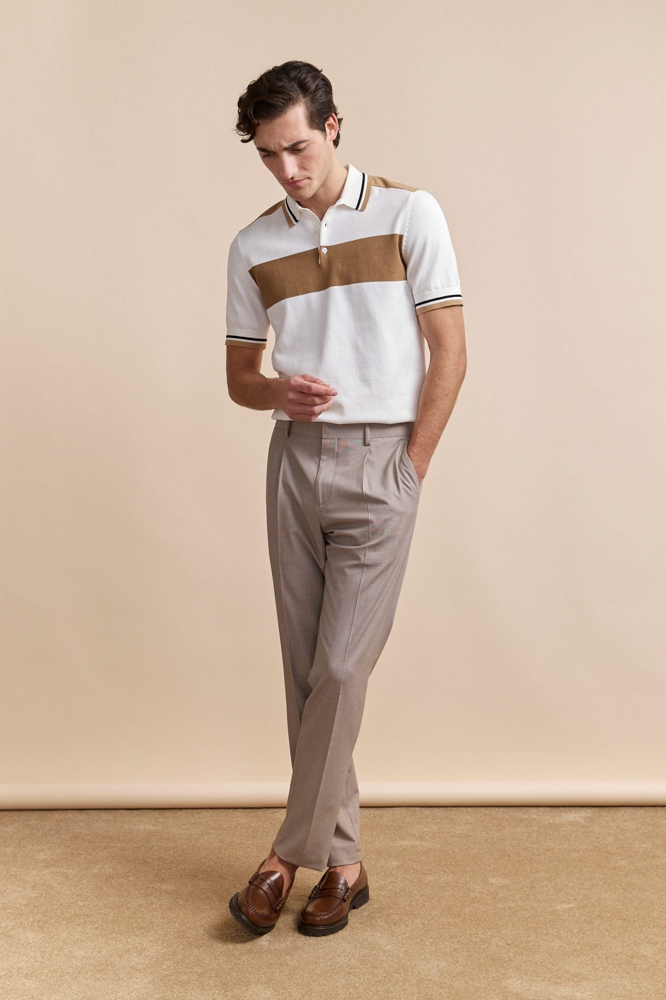 Pleated textured pant