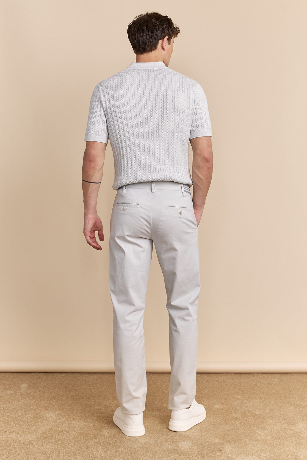 Slim fit pants with elastic sides