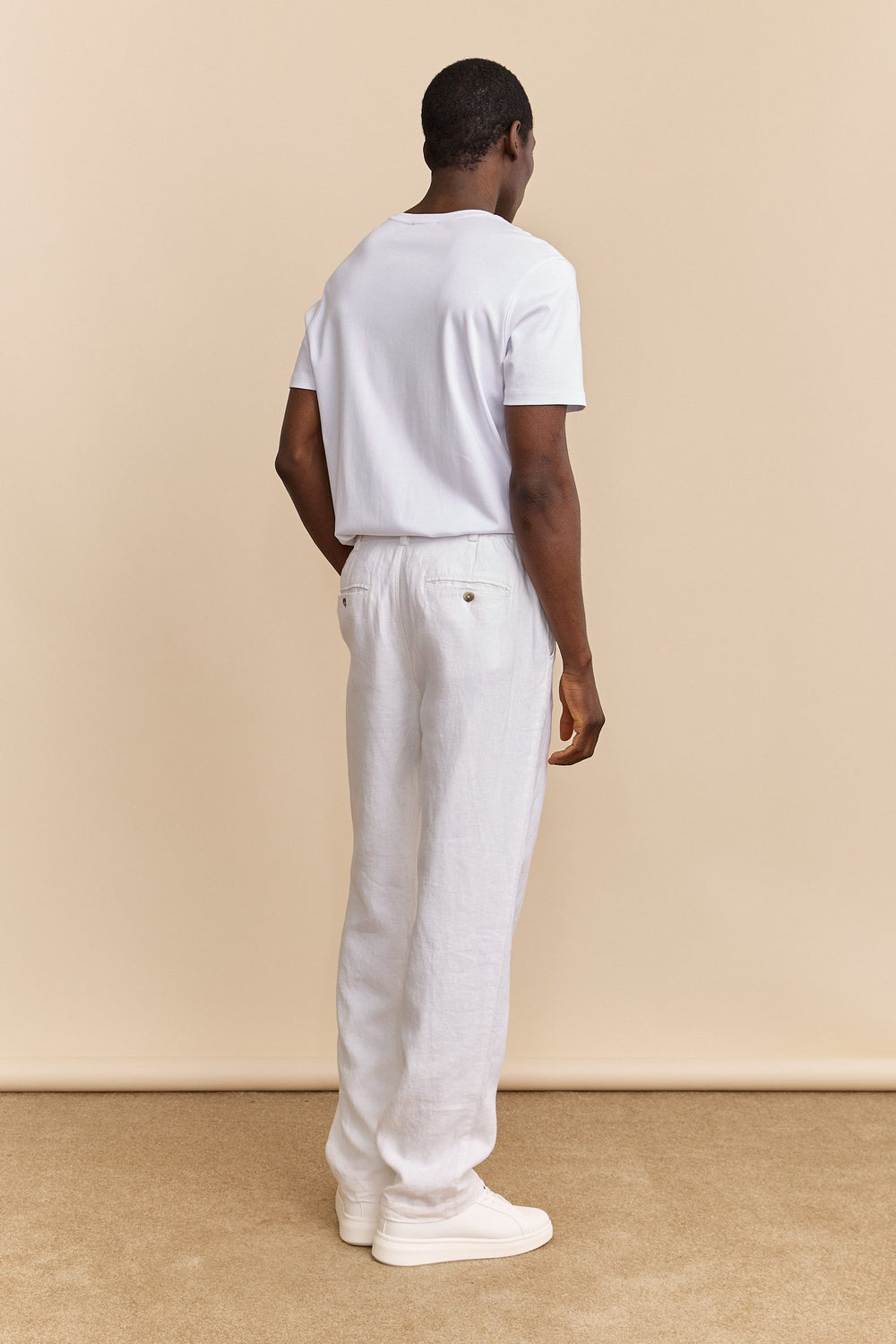Linen pant with elastic sides