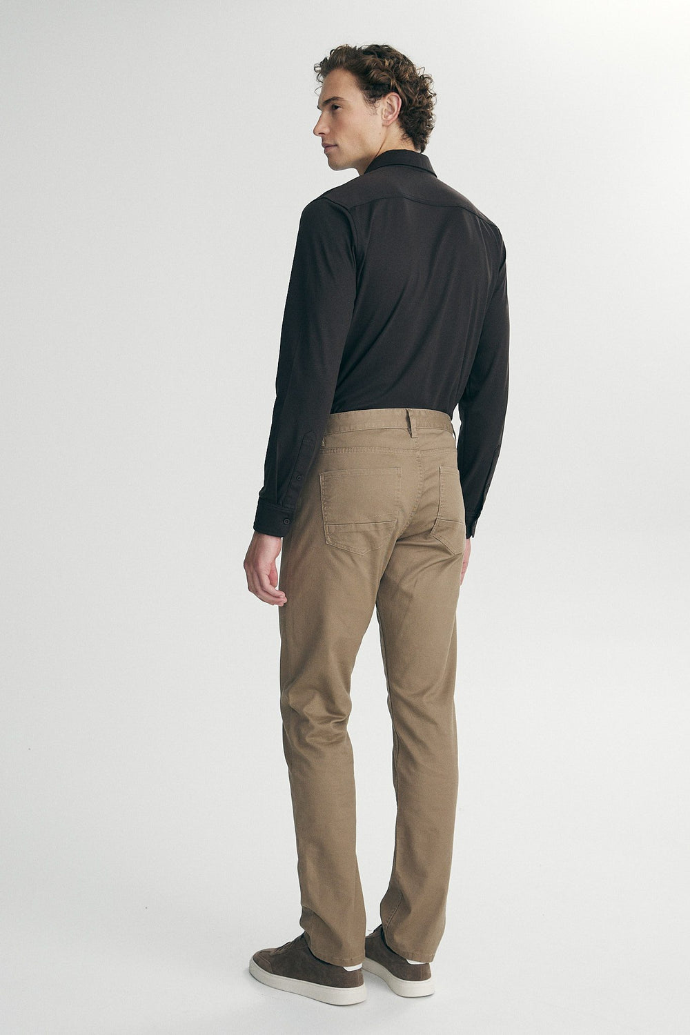 Twill slim fit pants