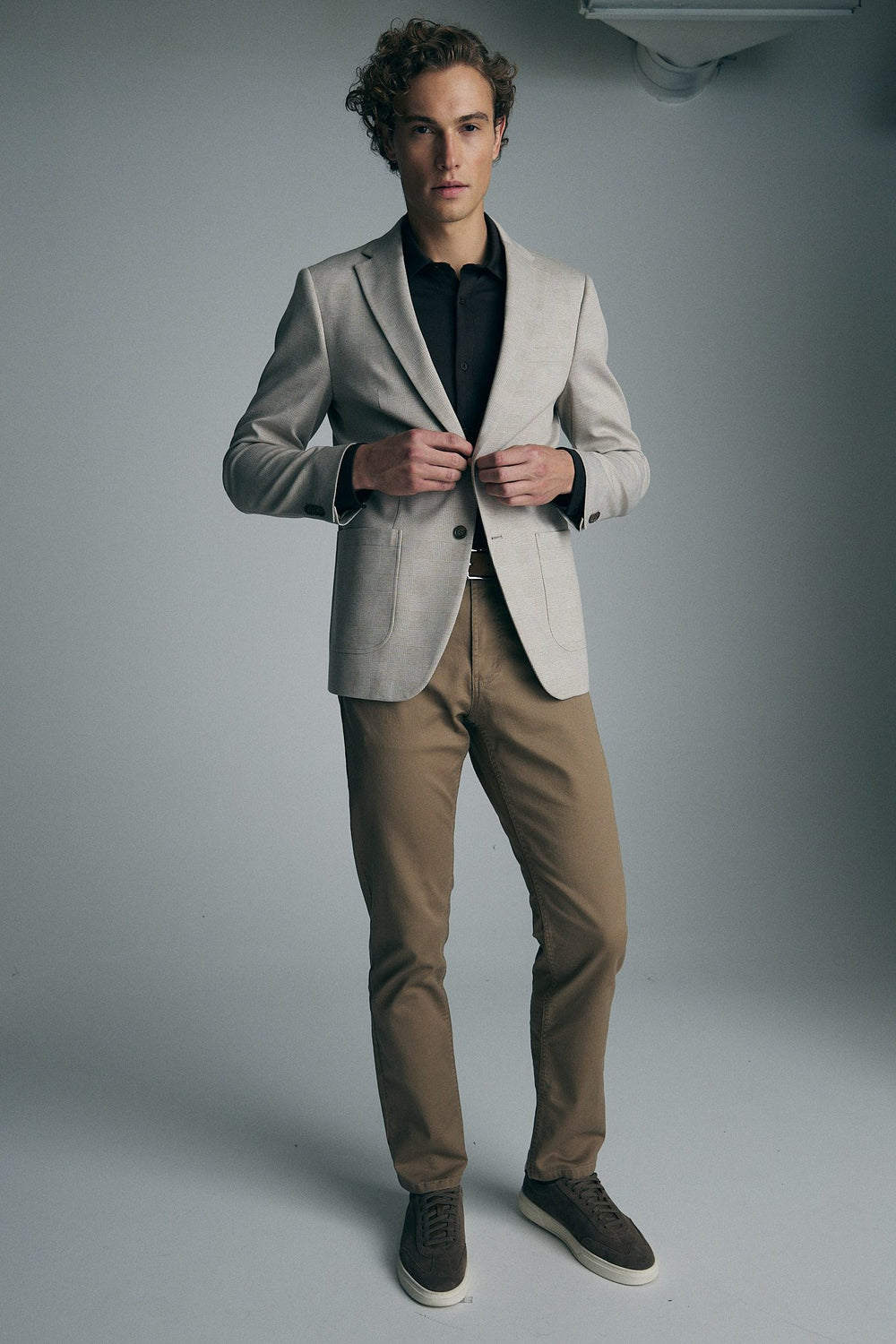 Twill slim fit pants