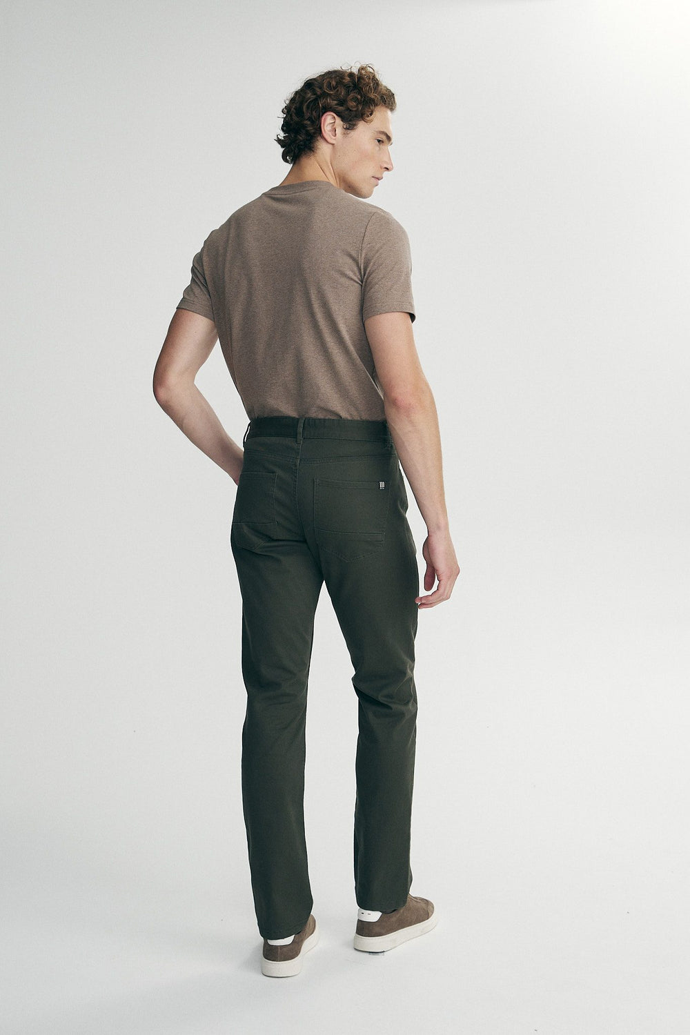Twill slim fit pants