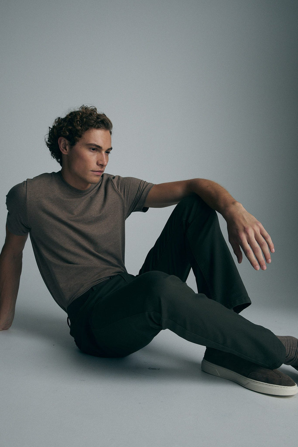 Twill slim fit pants