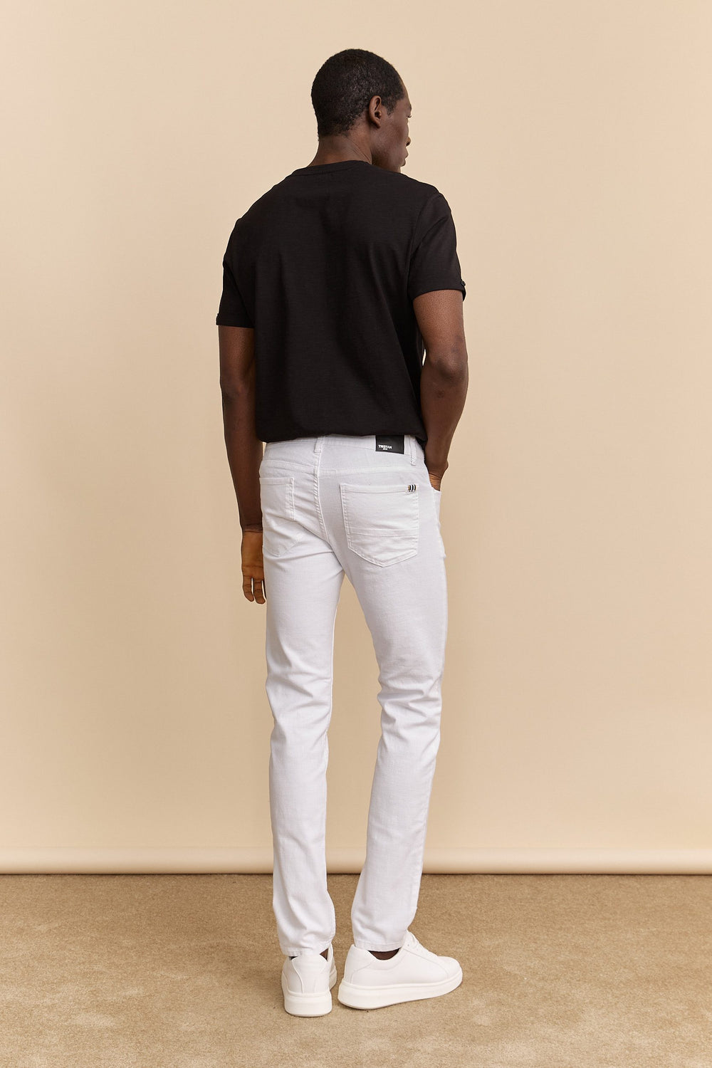 White slim fit pants