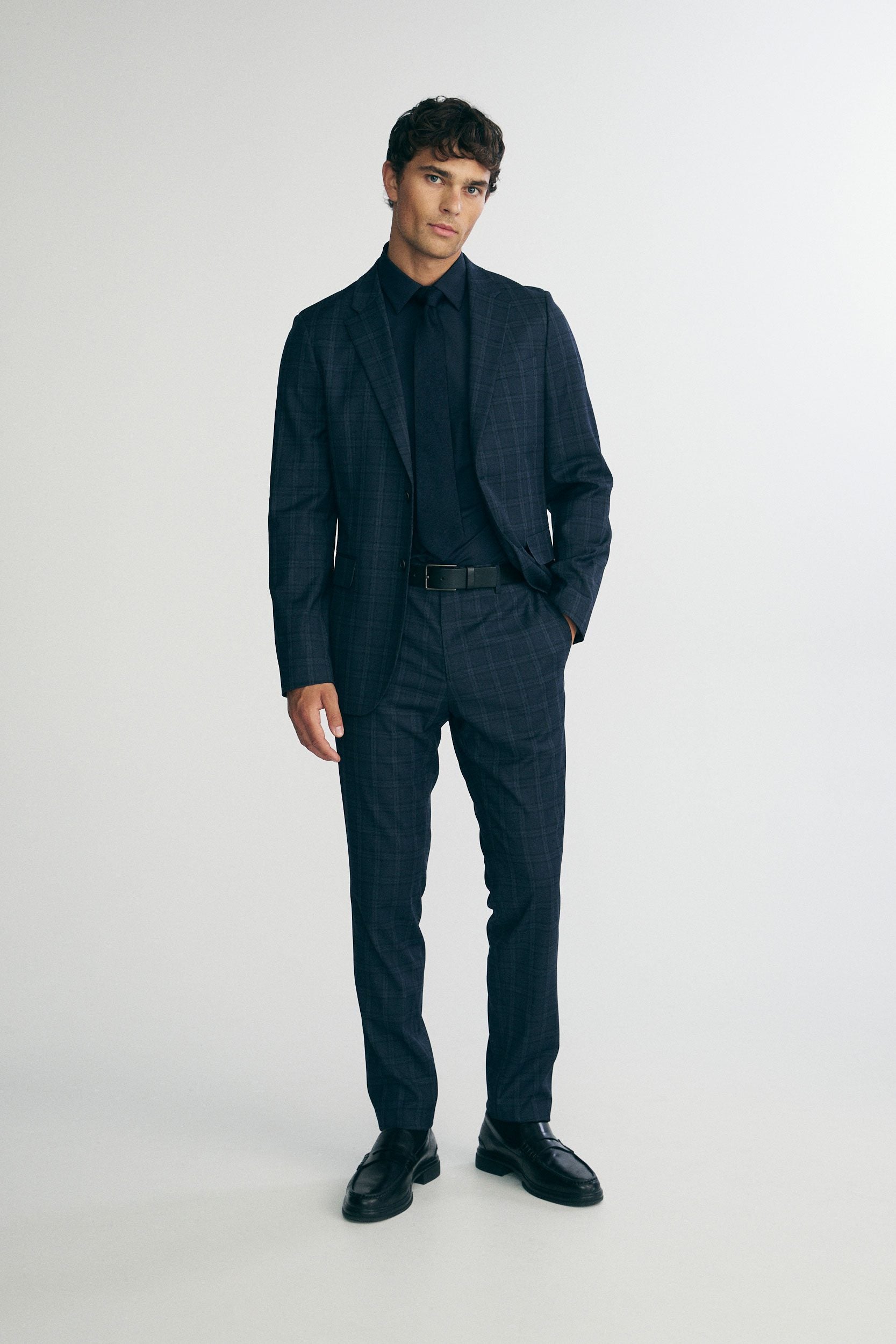 Slim fit check pants