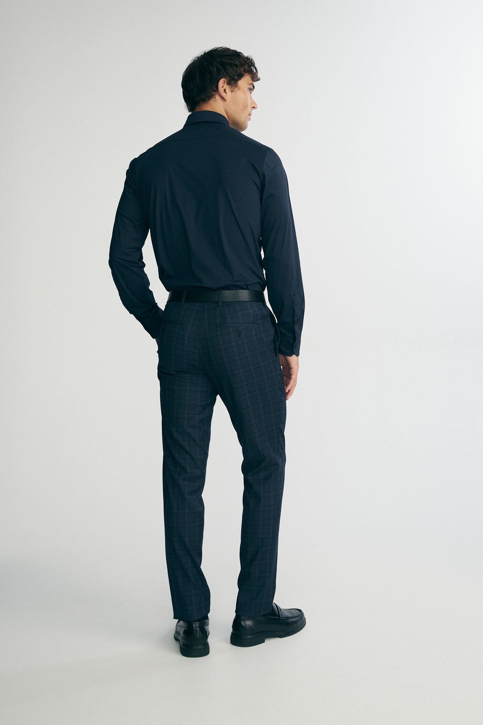 Slim fit check pants
