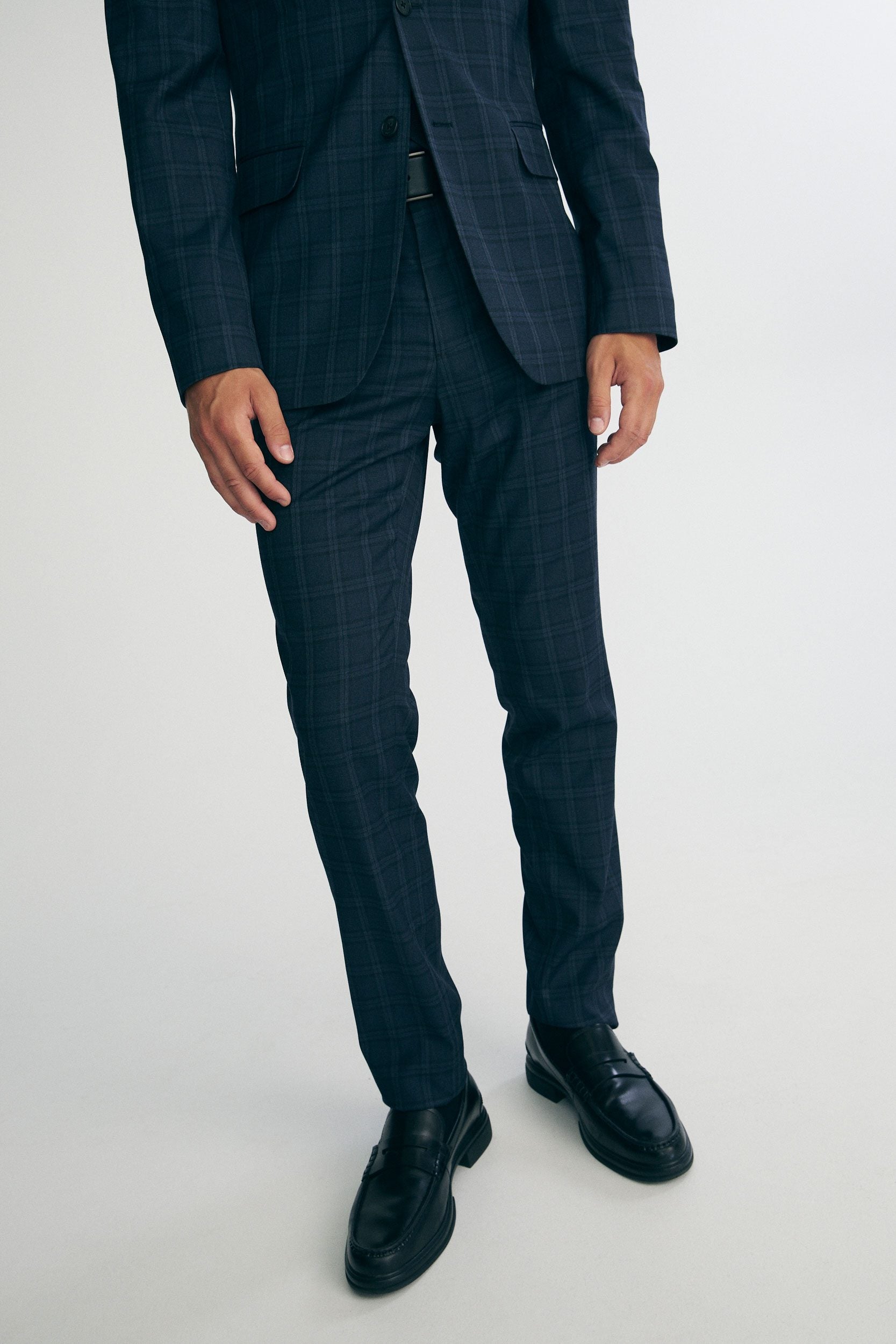 Slim fit check pants