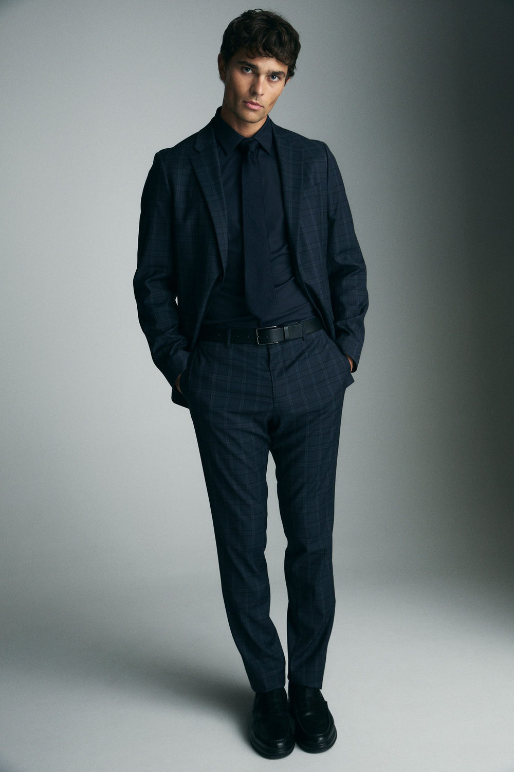 Slim fit check pants