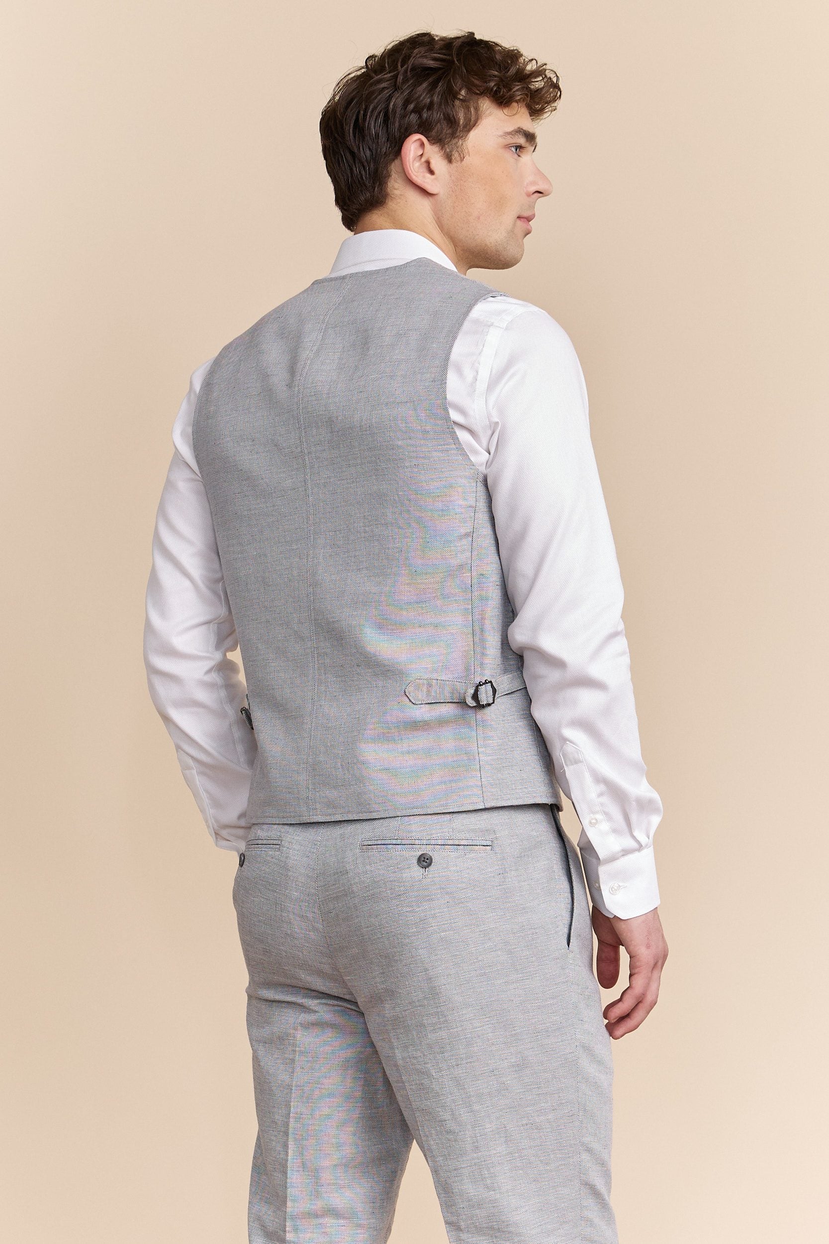Patch pockets linen vest