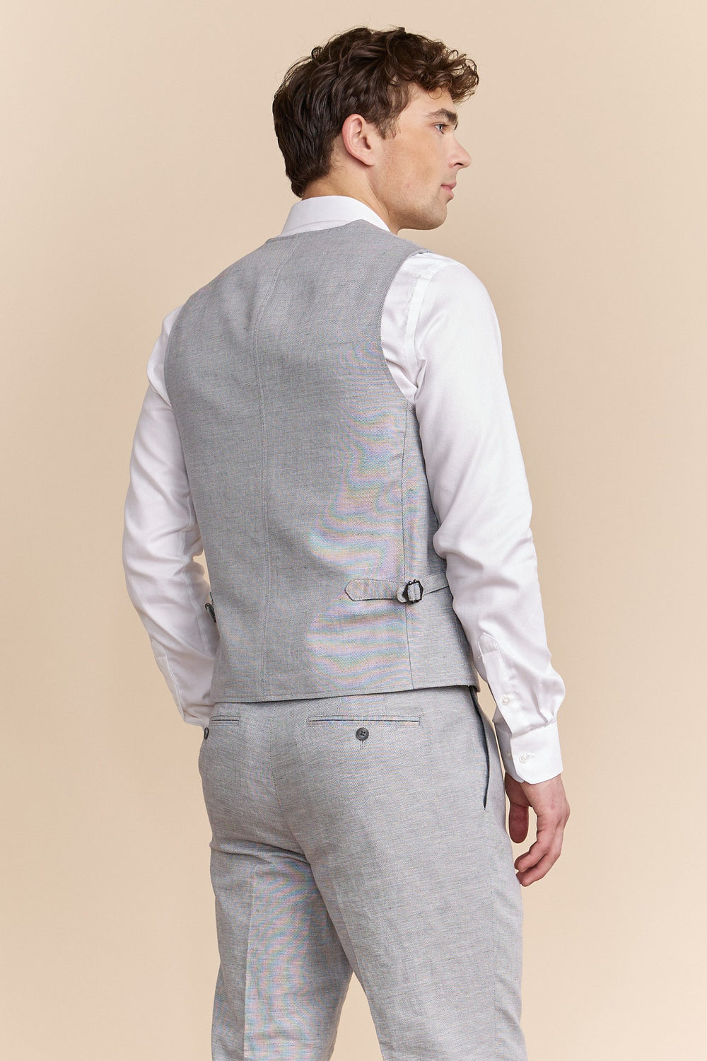 Patch pockets linen vest