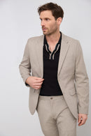 Extra-fitted micro check blazer