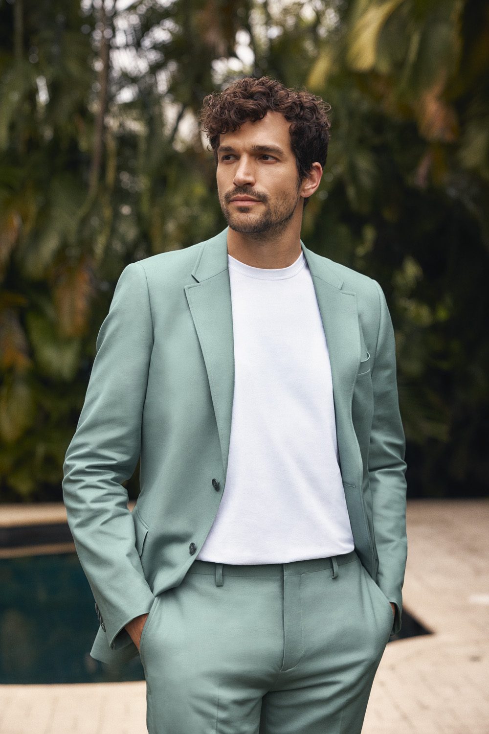 Solid colour extra-fitted blazer
