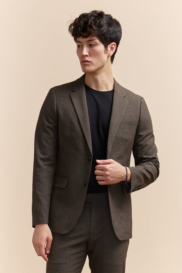 Extra-fitted check jacket