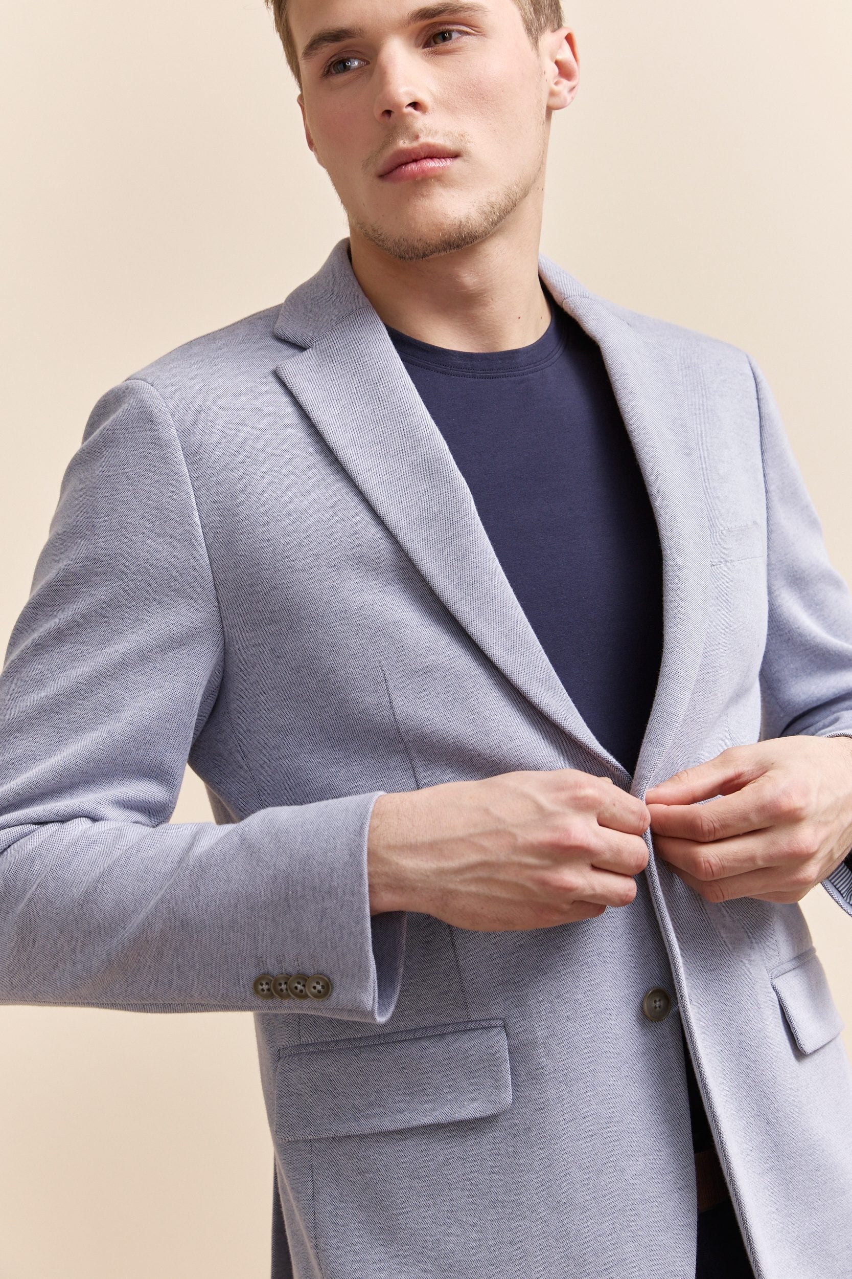 Two tone Fitted knit blazer