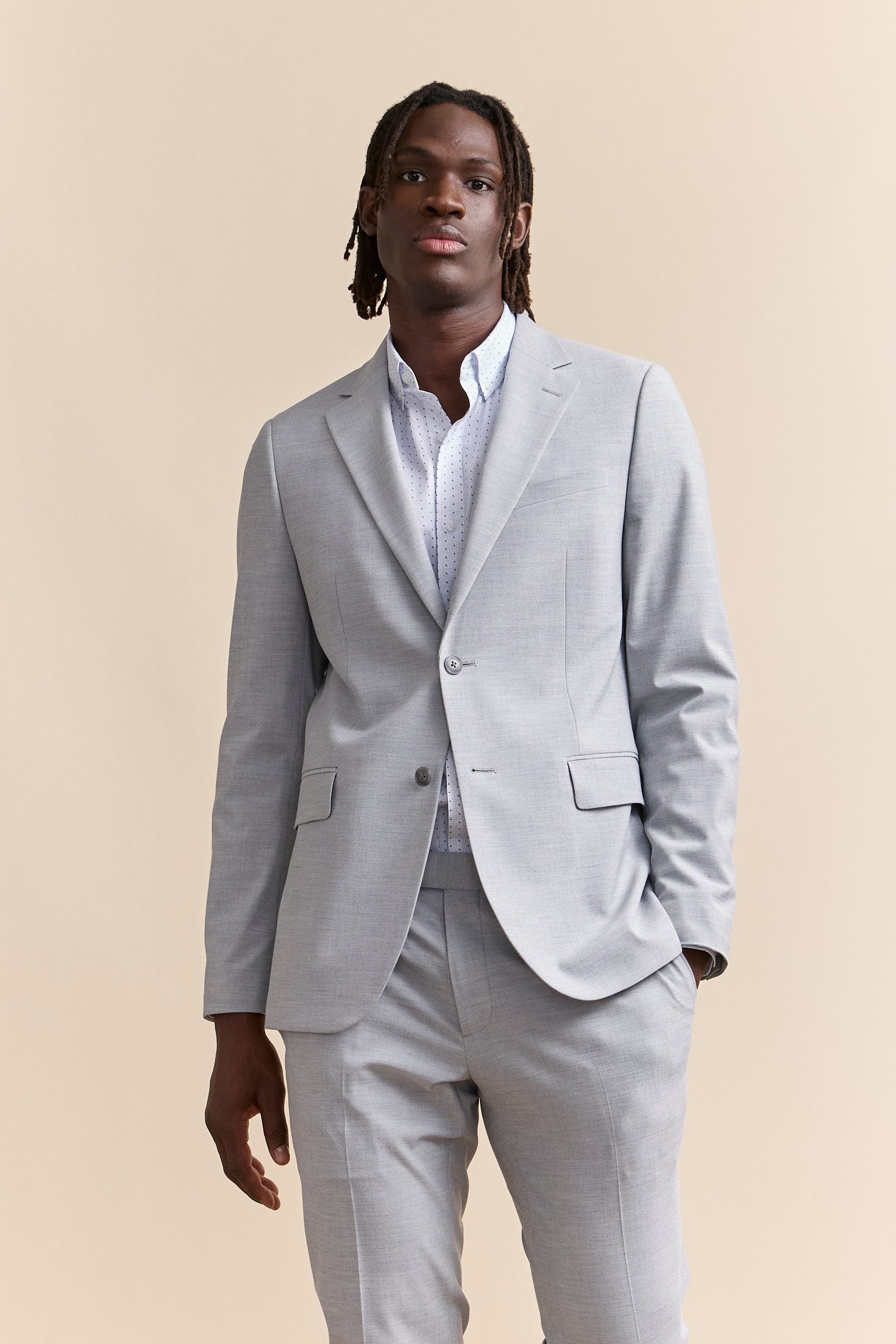 Solid extra-fitted blazer