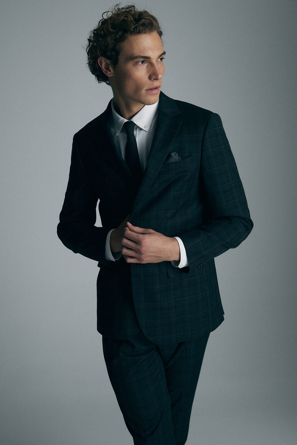 Fitted check blazer