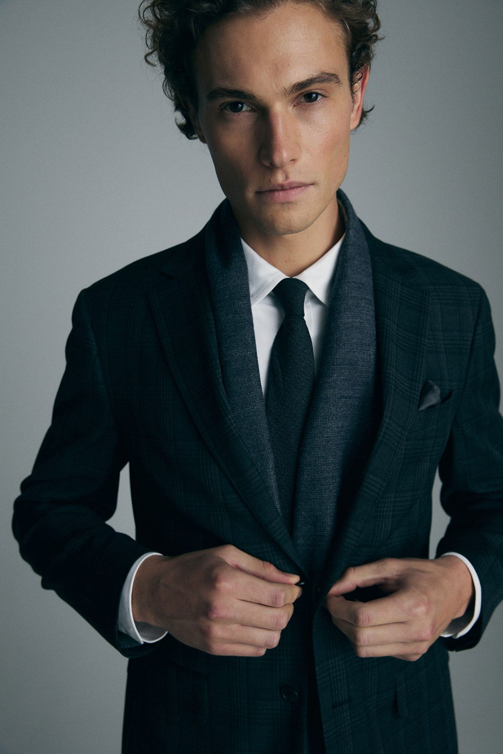 Fitted check blazer