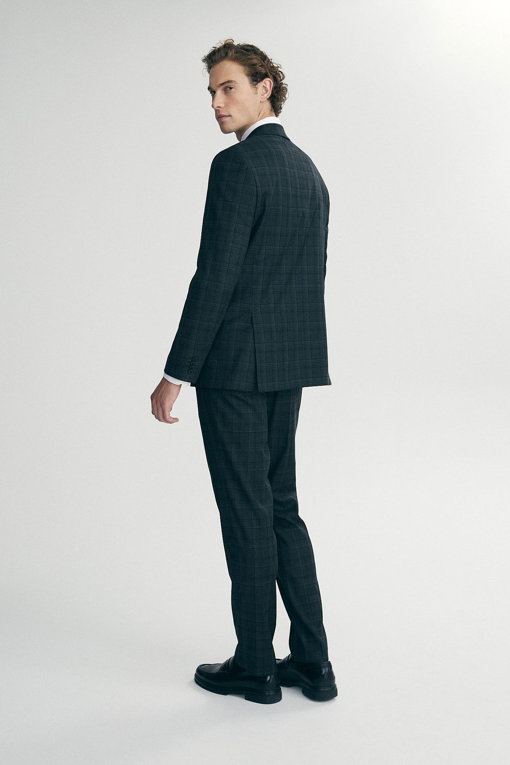 Fitted check blazer