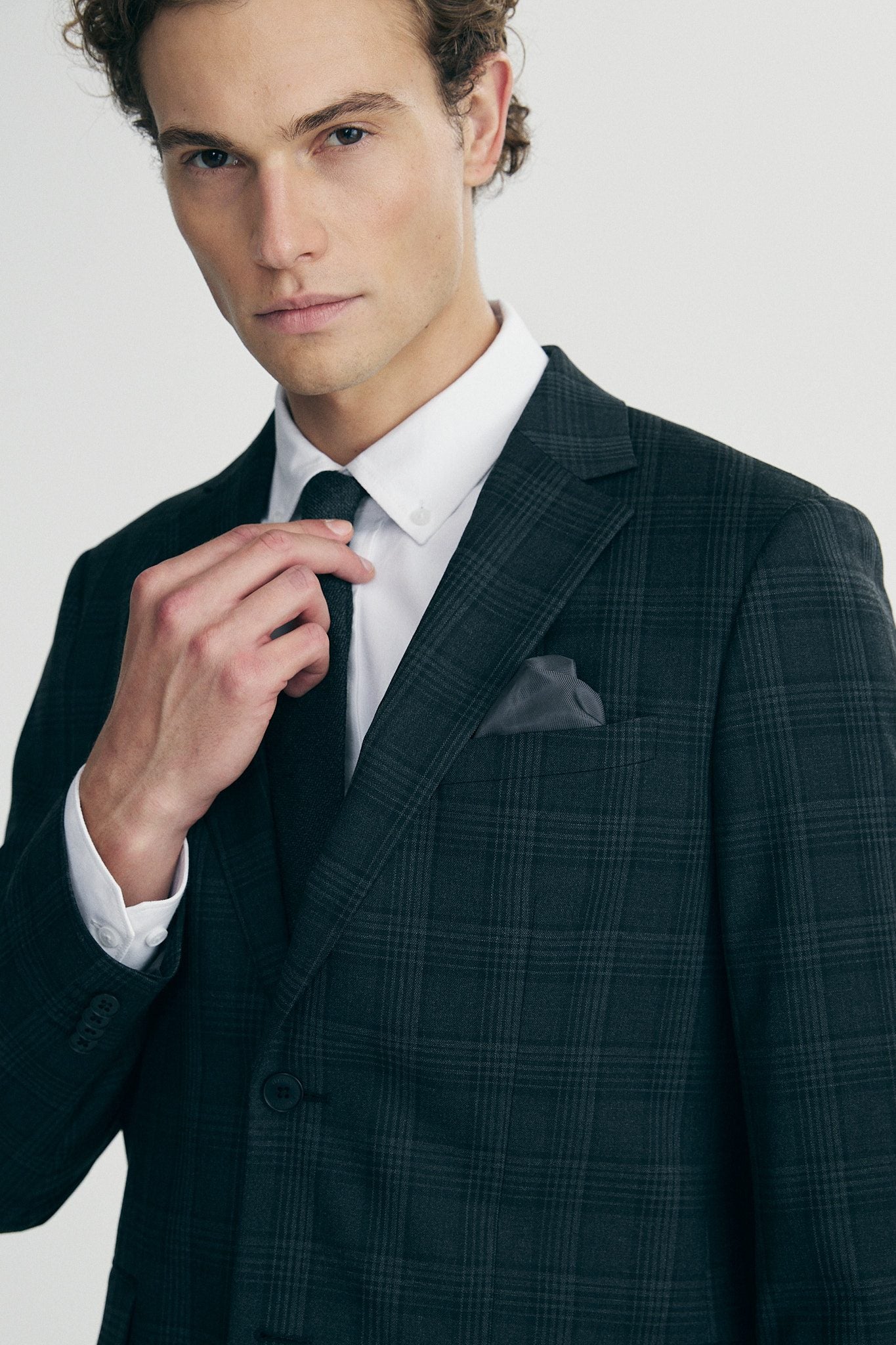 Fitted check blazer