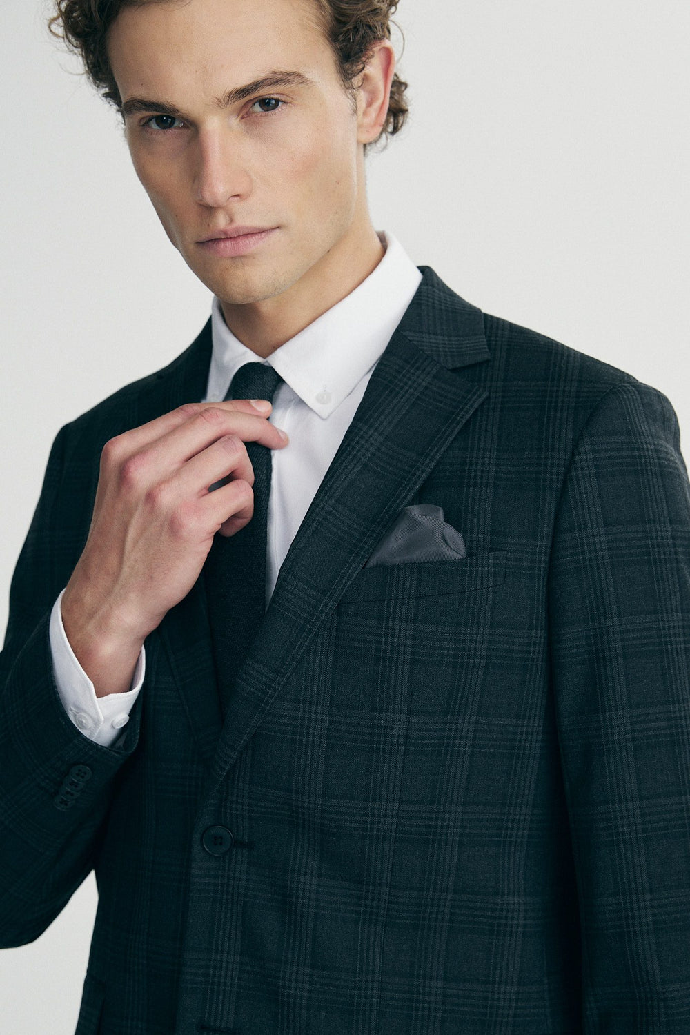 Fitted check blazer